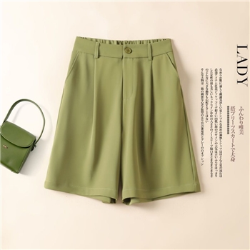 高腰短裤女夏季薄款直筒休闲裤a字阔腿裤冰丝百搭五分裤西装短裤